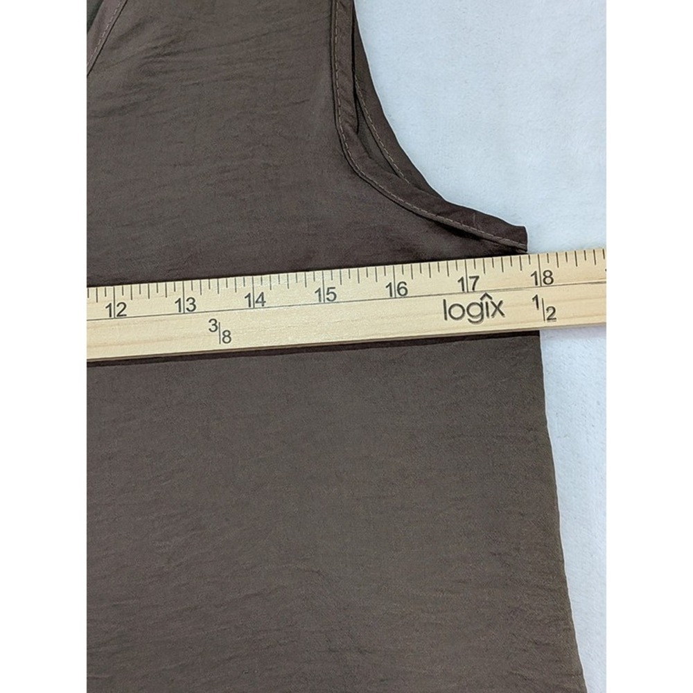 Issi Cami Tank Top Womens M Brown Y2K Revival 90s Minimalist Waterfall Drape - Picture 5 of 8